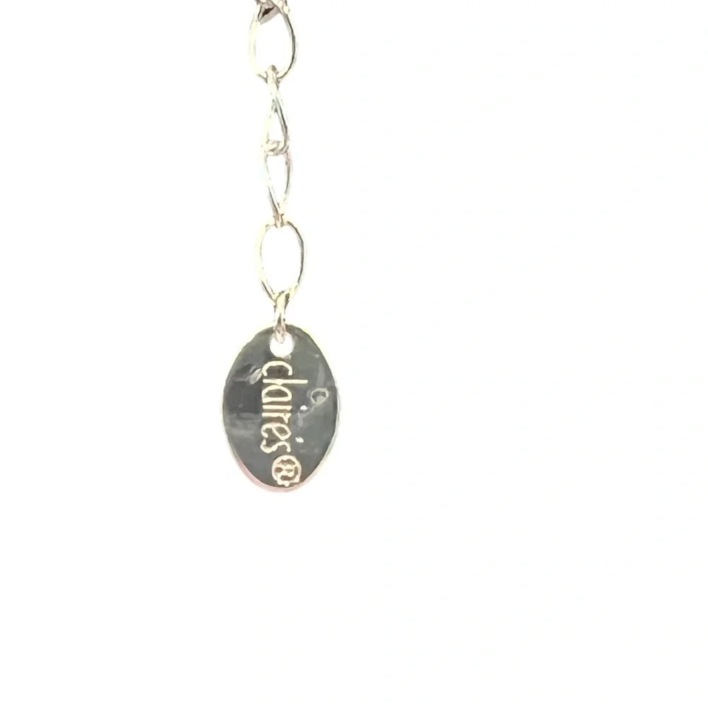 Claire's Silver And Rhinestone Necklaces -2- Snake Style And Square‎ Rhinestones